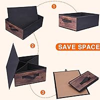 Vista 31 de JAKAGO Fabric Storage Bins set of 4 Rectangle Storage Baskets with Handle Foldable Closet Organizer for Clothes Towel bedding Books Collapsible