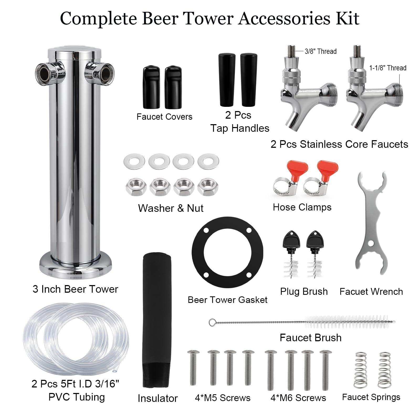 Mua MRbrew 3 Tap Draft Beer Tower, SS 3'' Kegerator Tower & Stainless 1 thumbnail image