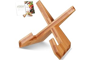 Bamboo Book Stand for Kitchen: Luxurious Rustic Cookbook Holder Stand