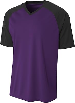 A4 Mens Strike Raglan Tee, 2XL, Purple/Black