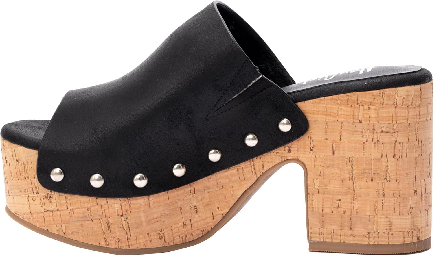 Corkys Footwear Hey Girl Womens Bada Bing Chunky Heels - Featuring a 3.75-inch Chunky Heel and 1.5-Inch Platform, A wide Strap, Stud-Lined Upper, and Cushioned Insoles