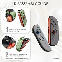 Vista 9 de PlayVital Hard Case for Nintendo Switch 2 with Extra Stand & Thumb Grip Caps Split Design, Dockable Protective Full-Body Shell Cover for Nintendo