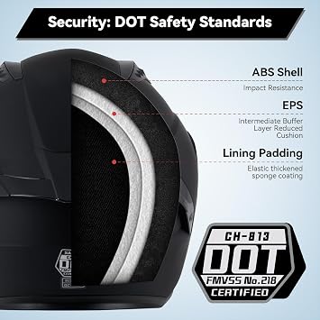Full Face Motorcycle Helmets for Men Women, DOT Approved