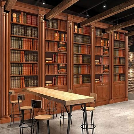 Amazon Co Jp 壁紙 3d 本棚 本棚 写真 壁画 レトロ 勉強 図書館 カフェ バー 装飾 壁画 壁画 400x280cm Fcqcwxam 0708 1546 ホーム キッチン