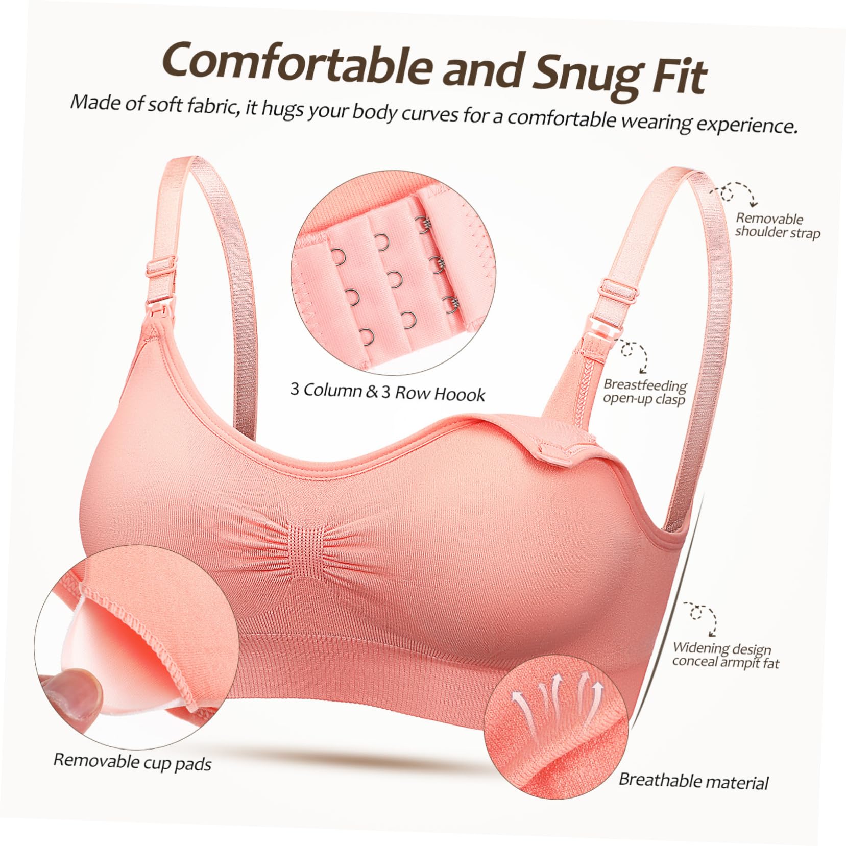 LIFKOME Maternity Nursing Bras Set mit Extendern Still für Schwangere Frauen Atmungsaktiv und Komfortabel für Alltag und Stillen