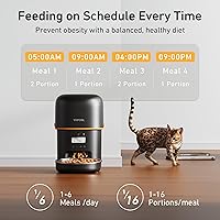 Vista 2 de Comedero automático para gatos, dispensador de comida para gatos de 2 litros, alimentador automático para mascotas con duración de batería de 180