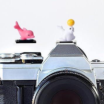Camera Hot Shoe Cover, Cartoon Hot Shoe Cap, Hot Shoe Protector Compatible with Sony Fujifilm Fuji Canon Nikon Pentax Leical Panasonic 2pcs Seal Dolphin