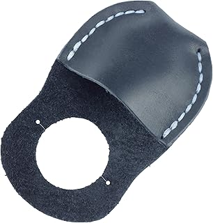 Toprank Leather Thumb Guard for Wood Carving - Premium Full Grain Leather Finger Protector, Handmade Carpenter Carving Kit Accessory (Black)