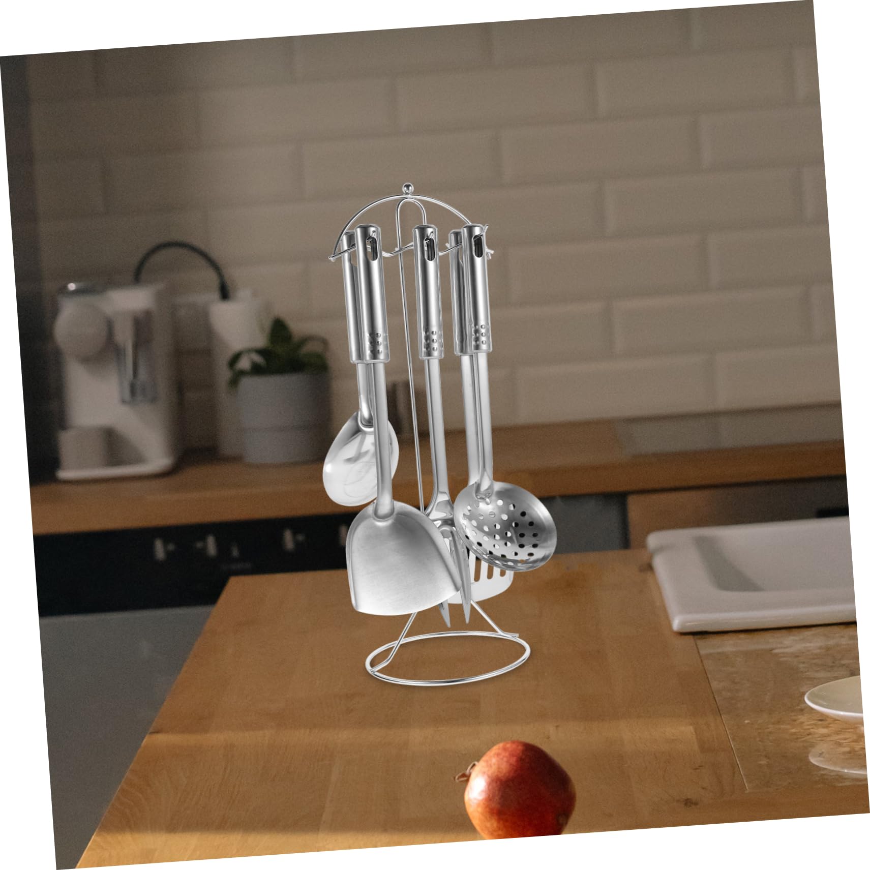 MAGICLULU Set di Utensili da Cucina in Acciaio Inossidabile 7 Pezzi Termoresistenti e Leggeri per Cottura e Preparazione Cucina Stile Casuale