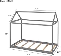 Vista 2 de Bastidor para cama tamaño Twin, con techo y cerca, no incluye box spring