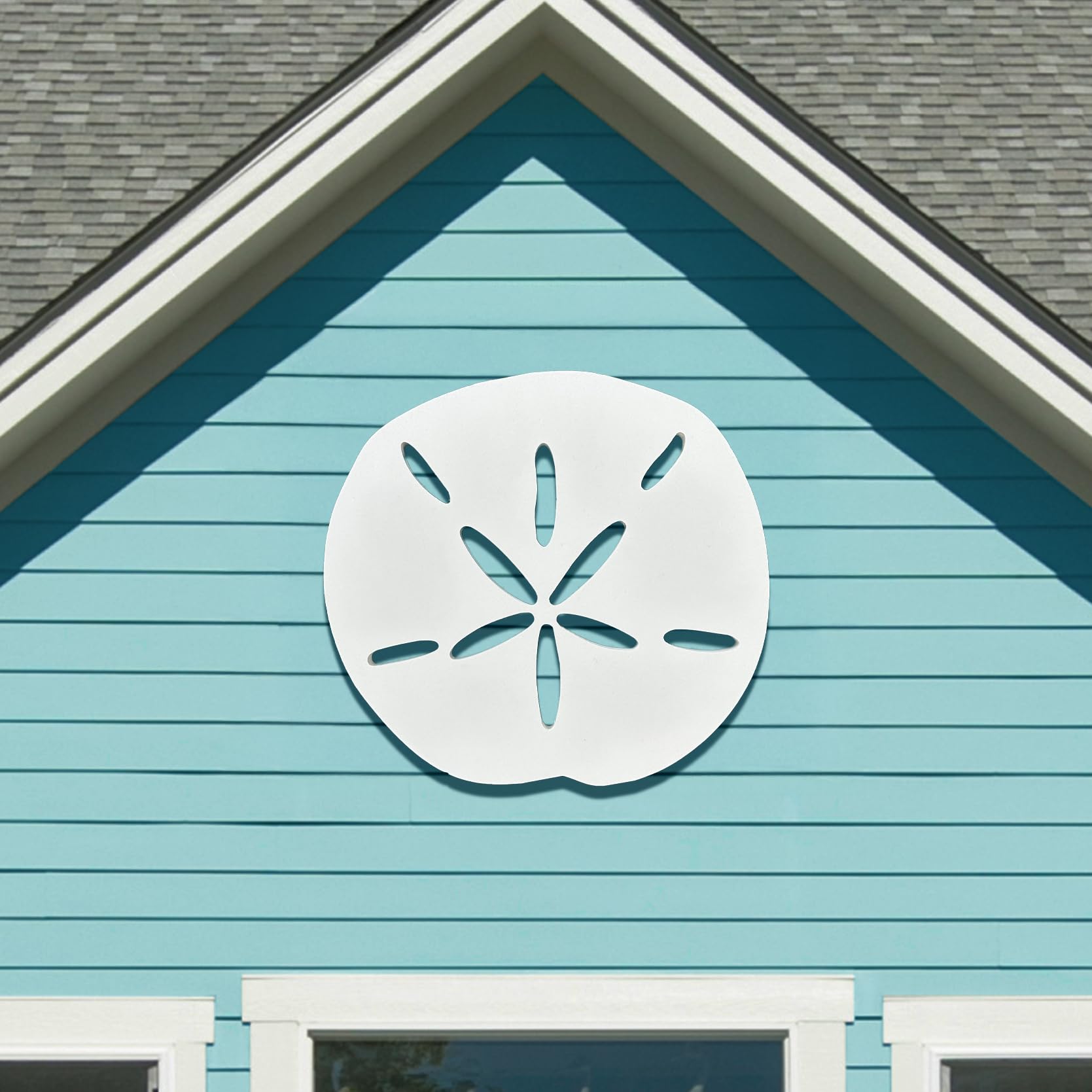 Outdoor Sand Dollar Wall Decor Coastal Sign for Beach House PVC Sand Dollar for Indoor Outdoor Use Ocean Wall Art (3 Foot)