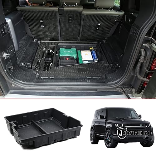 YIWANG Organizador de cesta de almacenamiento para maletero de automóvil de aleación de aluminio negro para Land Rover Defender 110 2020-2023