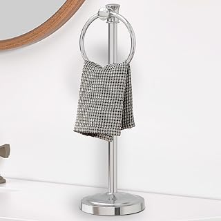 Hoimpro Hand Towel Holder Stand Free Standing Towel Bar Polished Chrome
