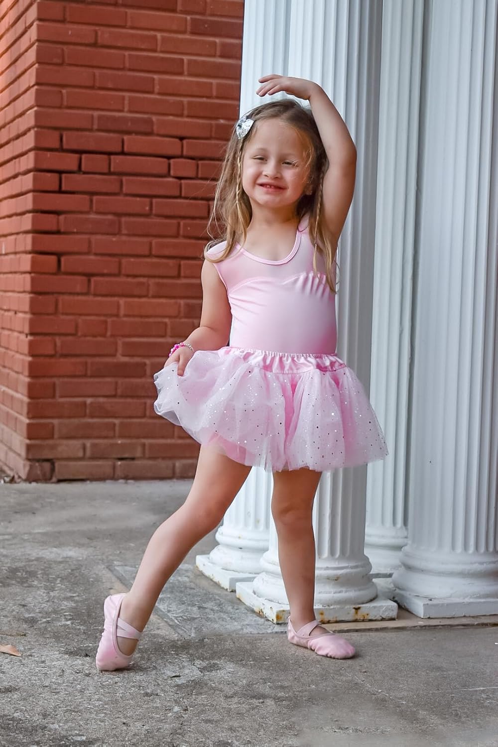 Stelle Leotards for Girls Ballet Dance Leotard Mesh Short Sleeve Gymnastics Outfits for Toddler/Little/Big Kids - Image 3