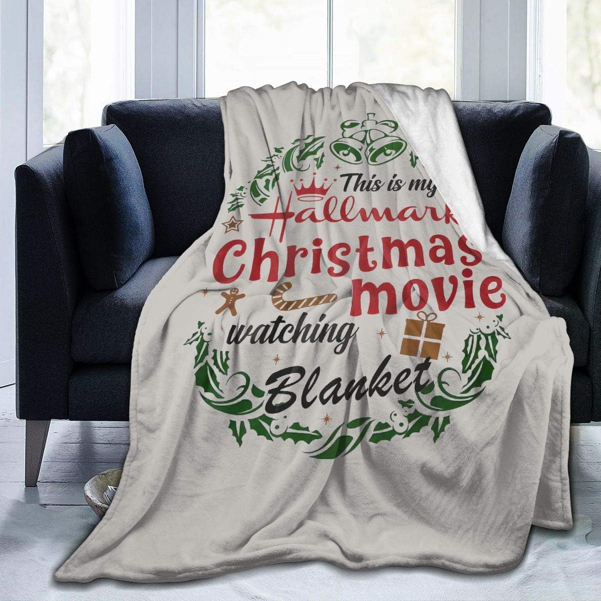 FAITH MORLEY This is My Chirstmas Movie Wtaching Blanket Soft and Comfortable Thin Warm Global Blanket Printing Velvet Blanket/Blanket/Blanket Anti-Pilling