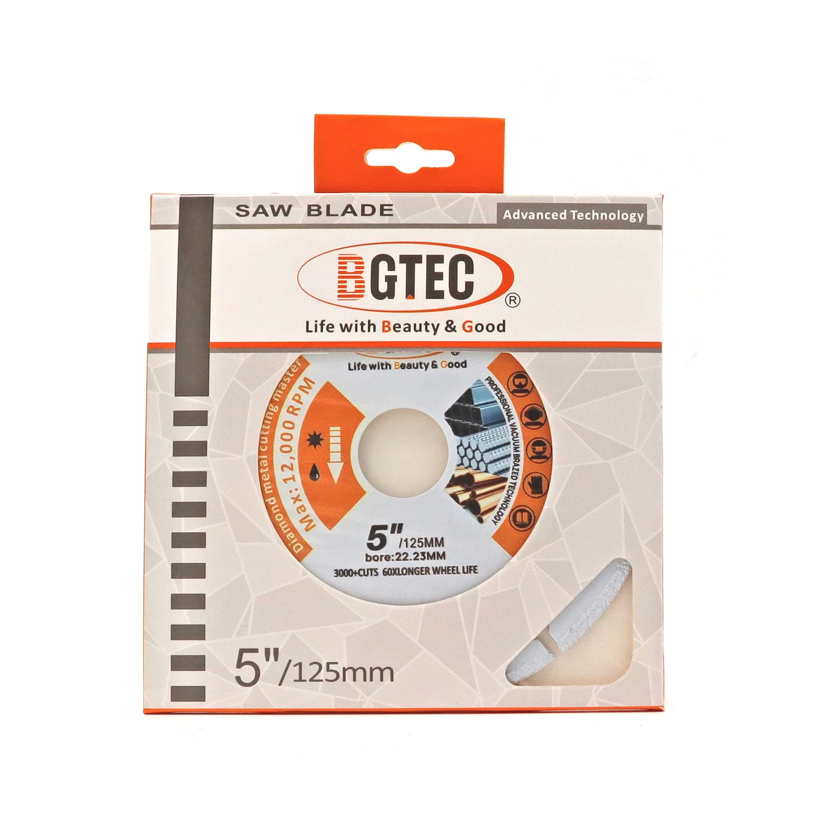 BGTEC Diamentowa tarcza do cięcia metalu, 10 szt. 125 mm lutowane próżniowo ostrze diamentowe do cięcia metalu węglikowego, stopów, żelaza, stali nierdzewnej