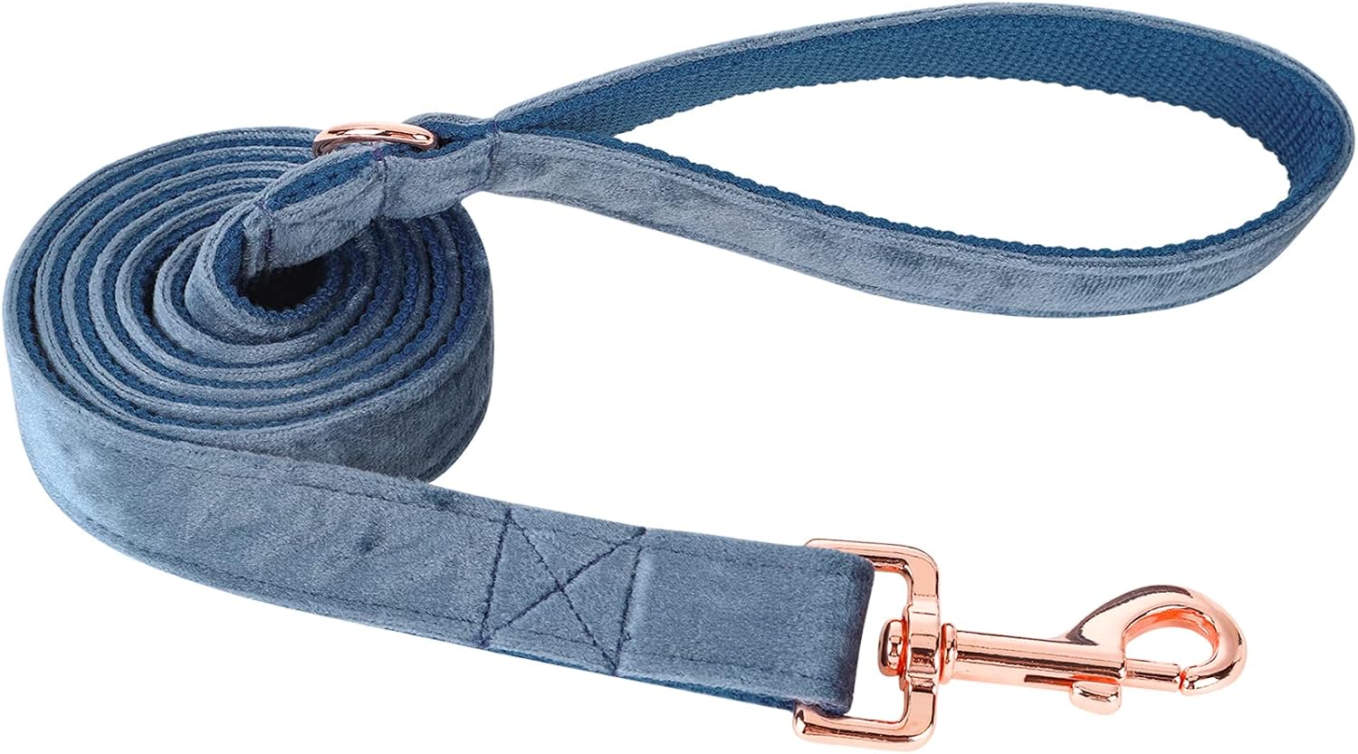 ARING PET Dog Leash, Velvet Dog Leashes Matching Dog Collars, Handmade Strong Blue Velvet Walking Dog Leash for Small Medium Large Dogs