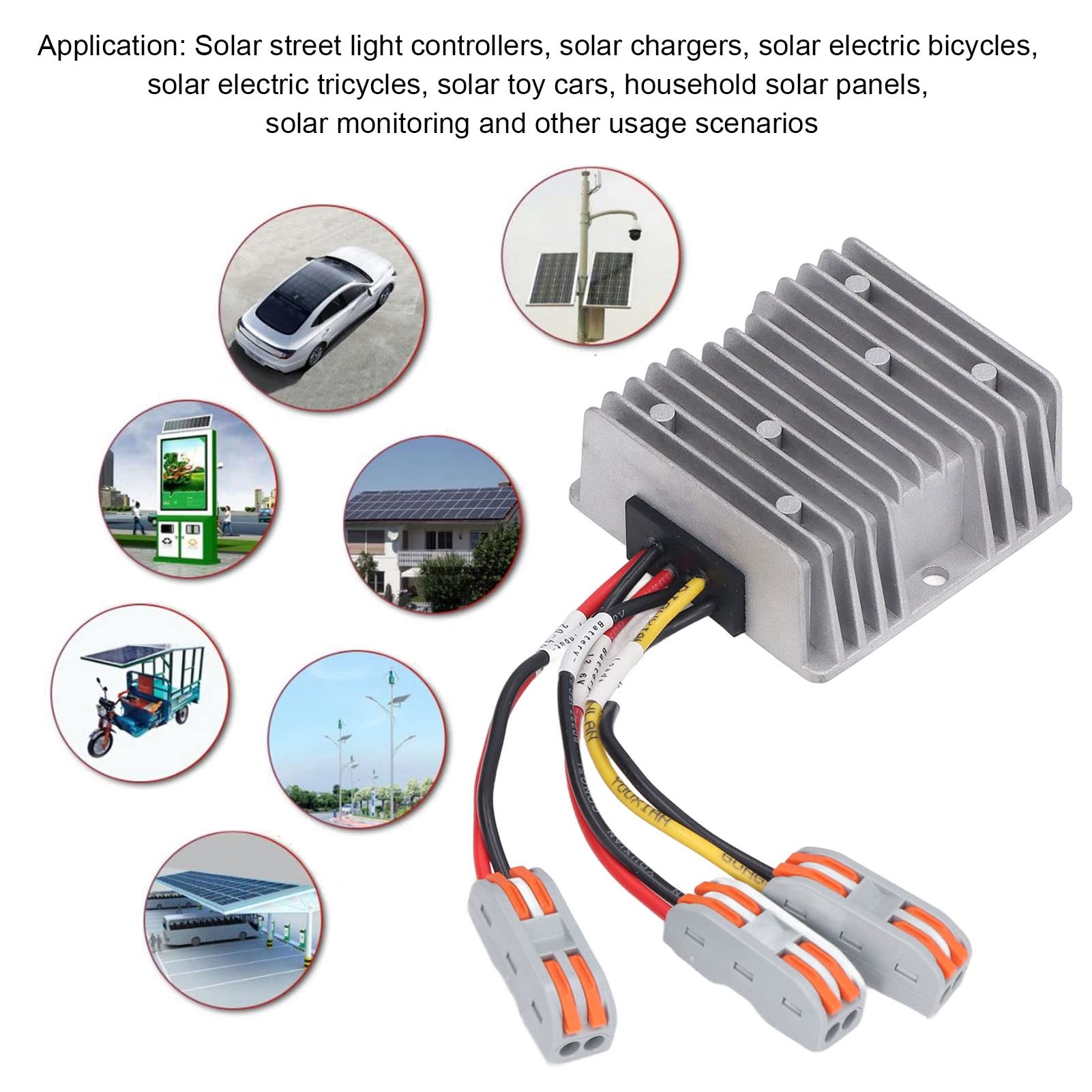 Kontroler Słoneczny MPPT, Kontroler ładowania Panelu Słonecznego 300W 20A z Wielokrotną Ochroną, Zewnętrzny Kontroler Panelu Słonecznego do Baterii Słonecznych Lamp Ulicznych(13,8V)