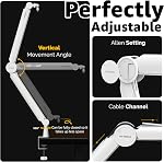 IXTECH Mic Arm Blanc Premium Boom Arm 360° Support de bras de microphone rotatif avec support de bureau entièrement réglable VALIANT WHITE Modèle