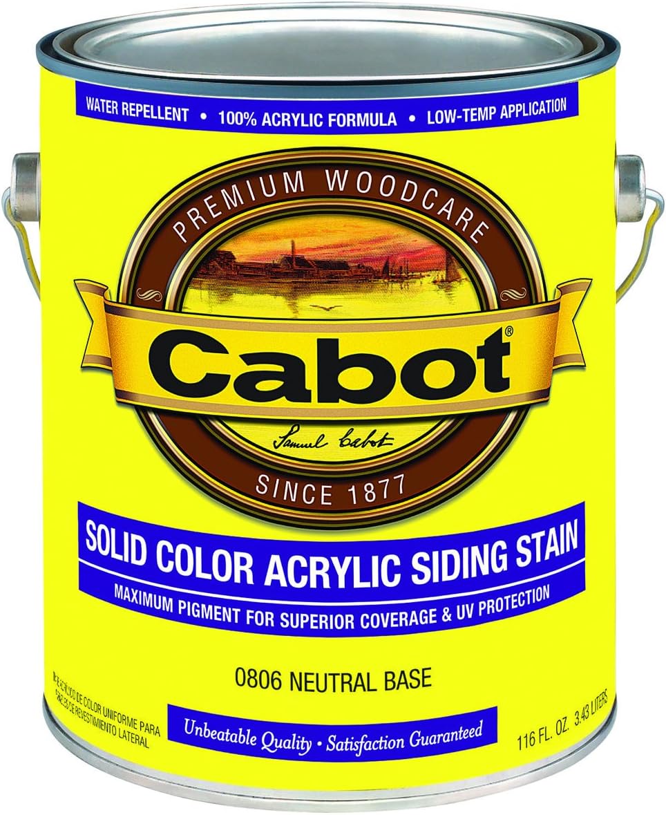 Cabot 010806 Acrylic Pine Neutral Base Solid Siding Stain, Stain