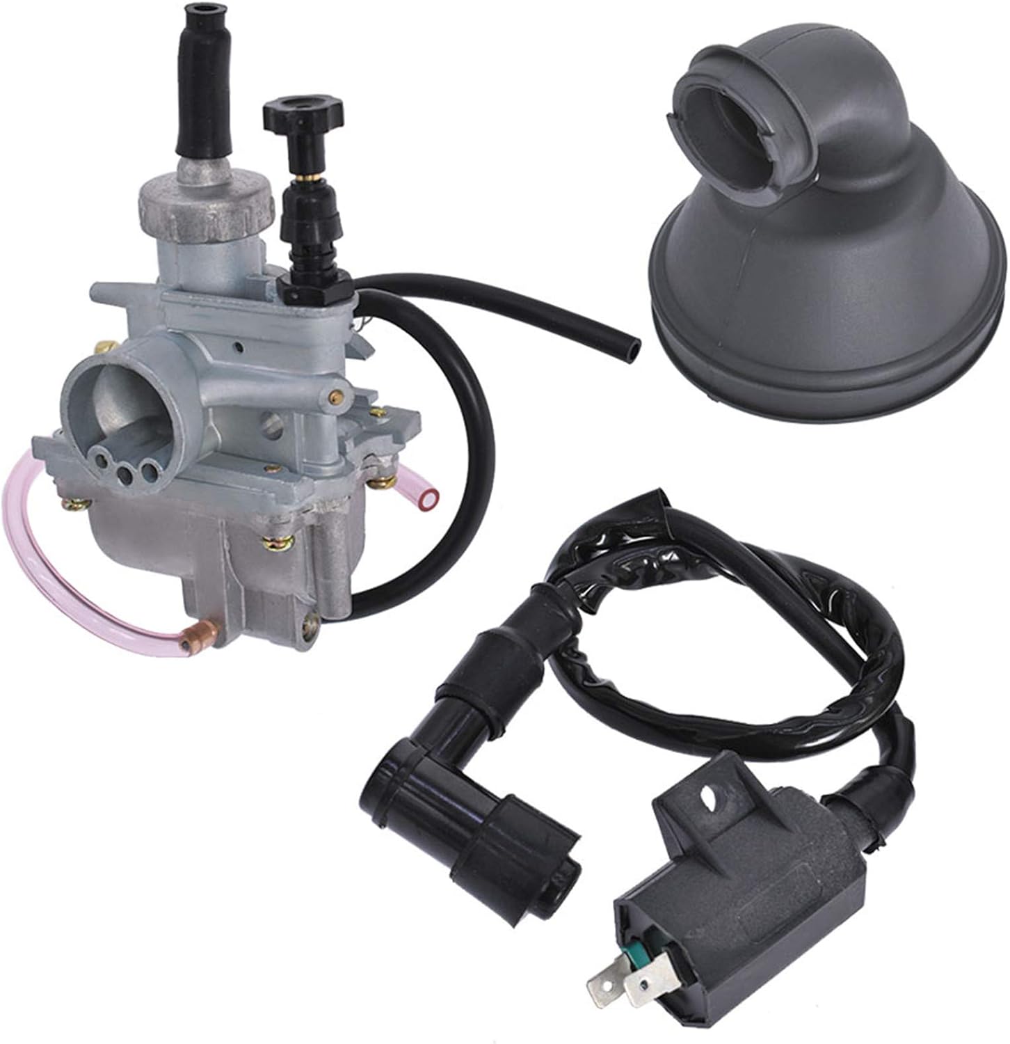 ALL-CARB Carburetor Replacement for Suzuki Quadsport80 LT-80 1987-2006 with Intake Boot Rubber Cleaner & Ignition Coil