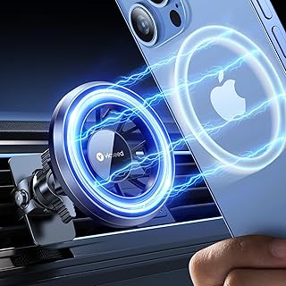 VICSEED 5th-Gen for MagSafe Car Mount Vent - [ 20 Strongest N55 Magnets] Magnetic Phone Holder for Car Ultra Stable Air Vent 360° Adjustable Car Phone Holder Mount for iPhone 15 14 13 12 MagSafe Case