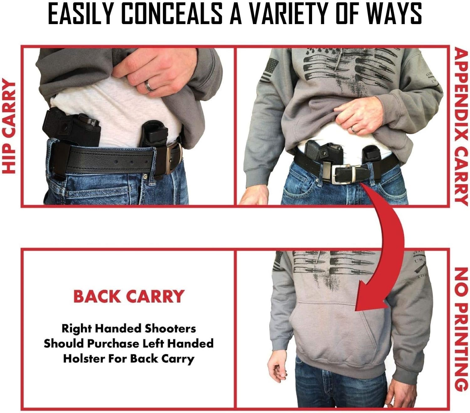Universal IWB Holster for Concealed Carry and Ankle Holster for Concealed Carry | Compatible with Sig Sauer | S&W M&P Shield | Glock 19 26 27 30 43 | Springfield XDS/Ruger LC9 | Taurus G3C/G2C