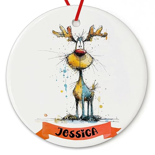 Precious Insert Your Very Customized Name Whimsical Reindeer Animal Lovers