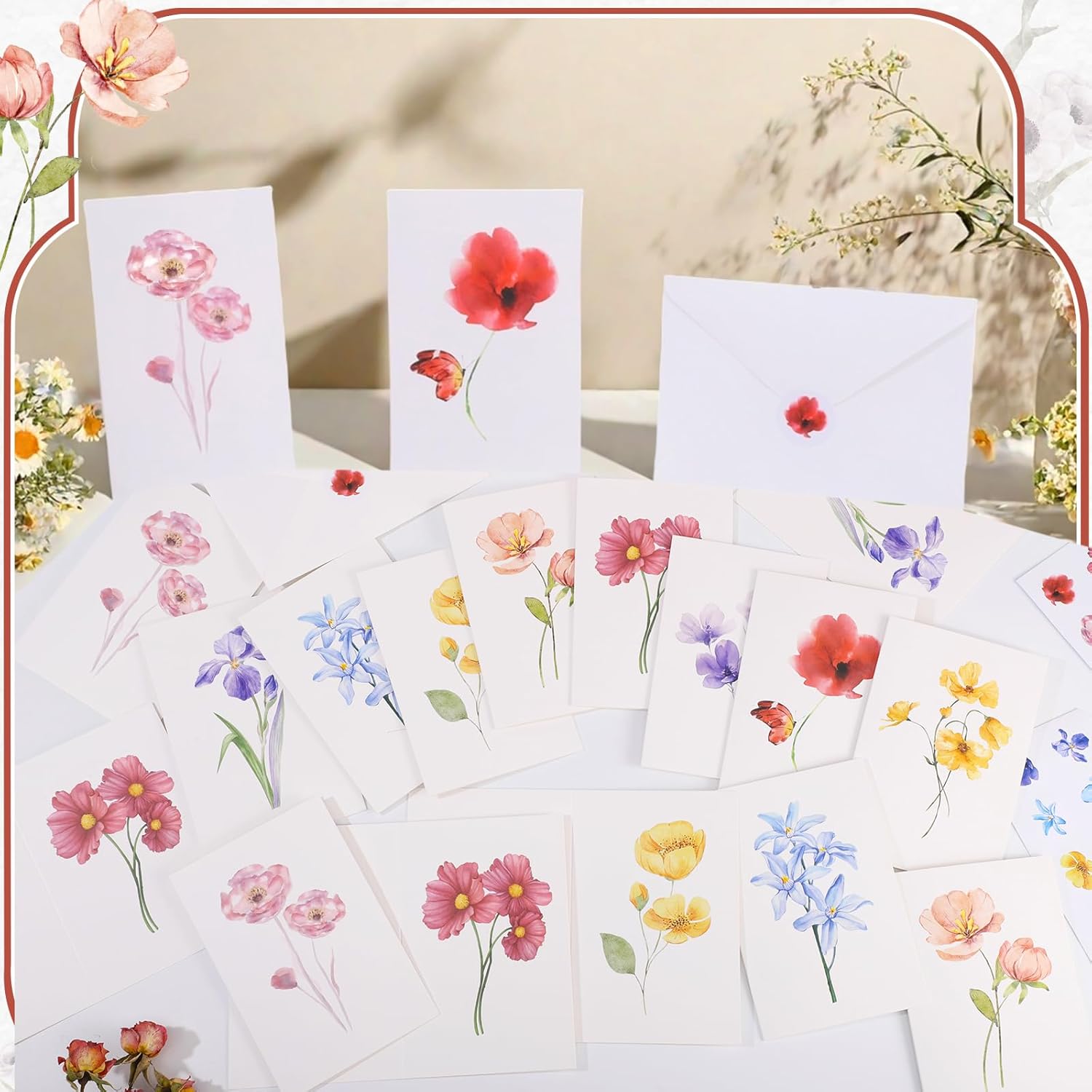 Blank Cards and Envelopes, 40 Pack Blank Cards 4x6 Inches, Elegant Blank Greeting Card, Blank Note Cards with Sealing Stickers for Birthdays, Weddings, Easter, Mother's Day, Most Other Occasions - Image 3