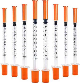 30 Pack 1ml 31Gx8mm Plastic Multiple Uses Dispensing Measuring Tools