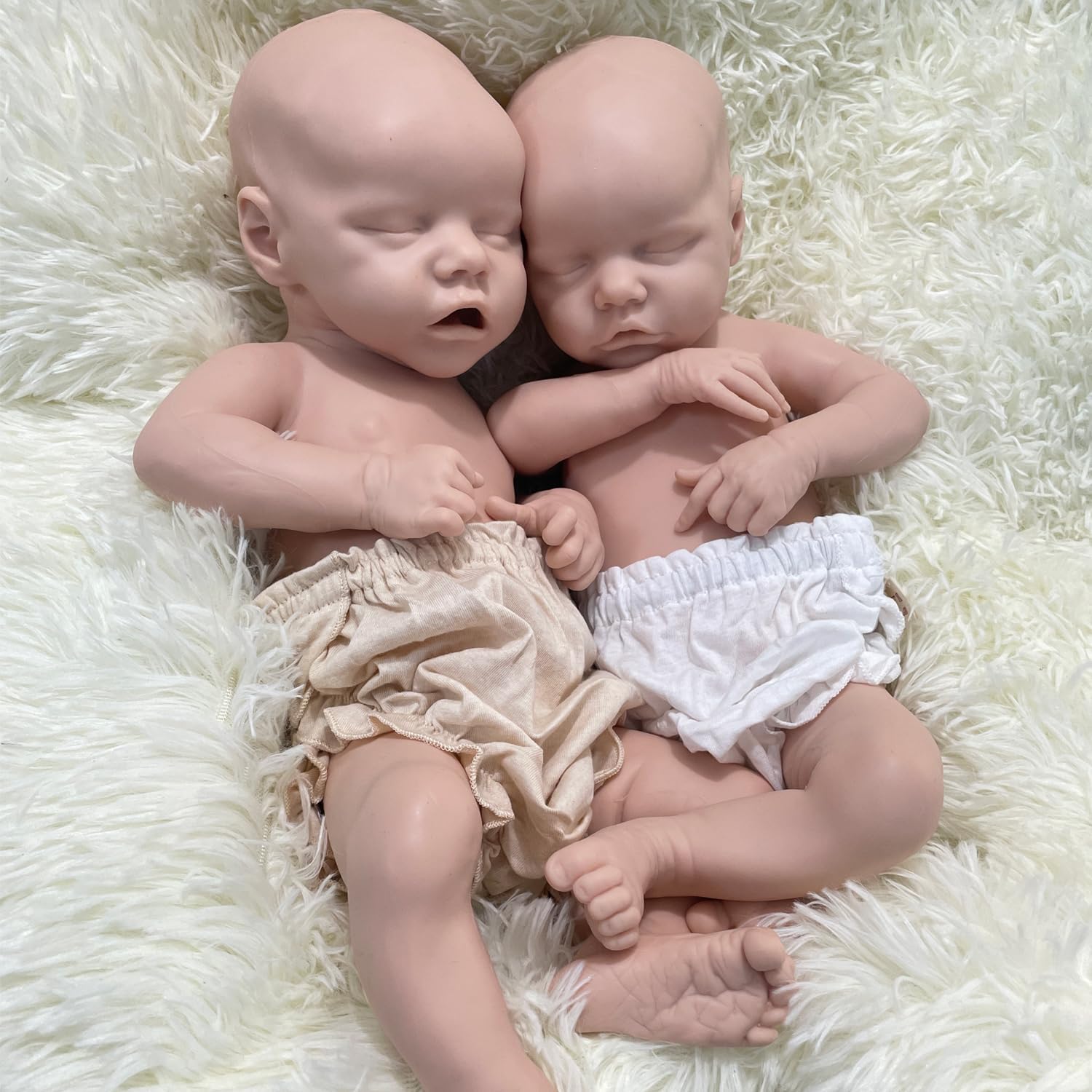 18in Unpainted Full Body Silicone Reborn Doll DIY Blank Weighted Lifelike Newborn Girl