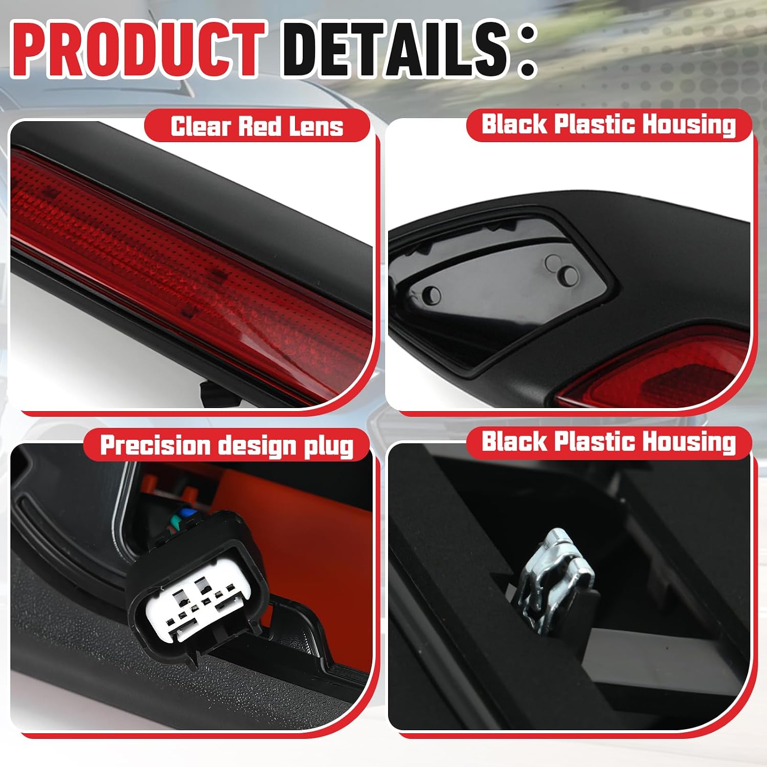 PTNHZ 923-127 Rear High Mounted Third Brake LED Light Compatible With 2018-2019 Ford Transit 150 250 350 350 HD JK4Z13A613AA JK4Z13A613AD