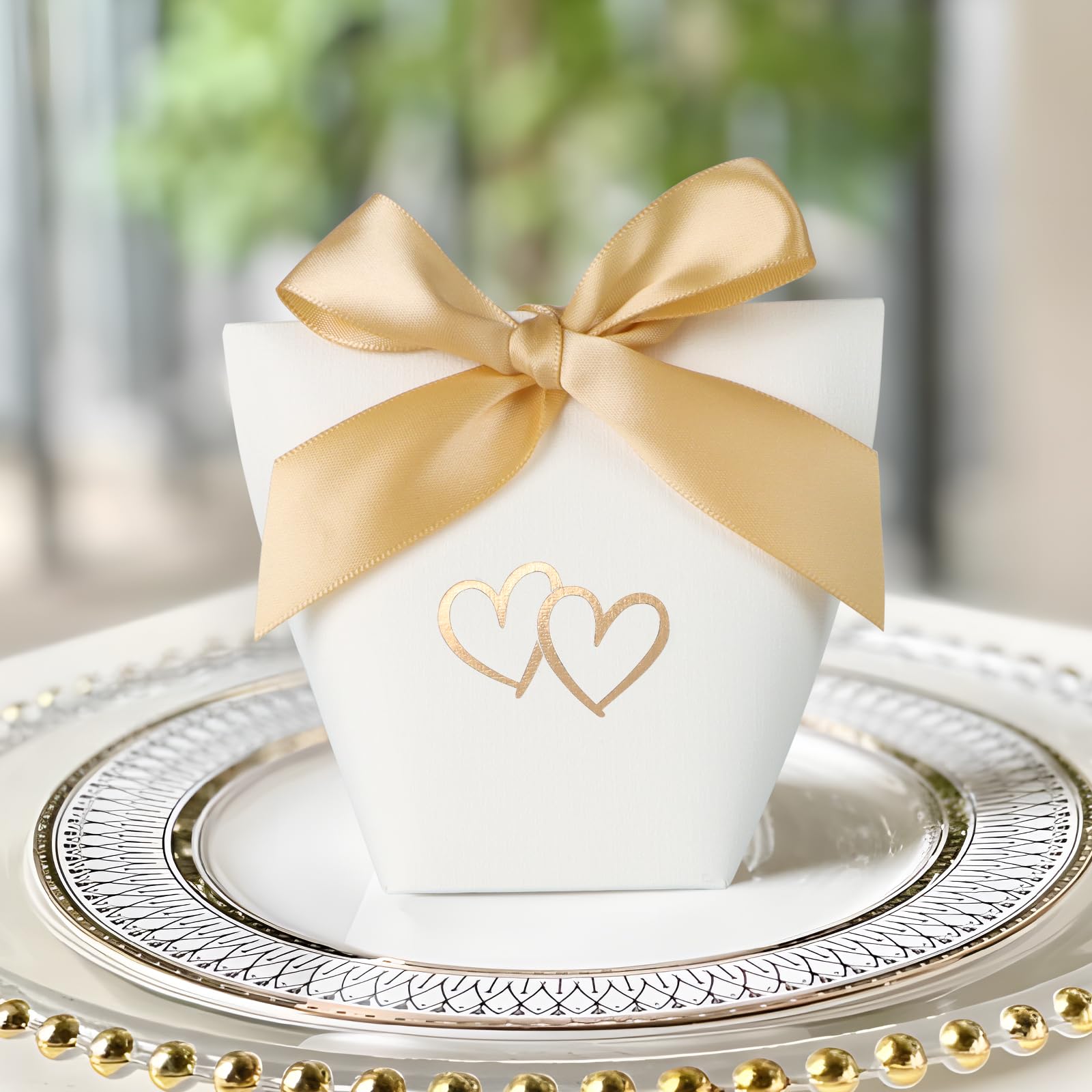Scatoline Regalo Matrimonio Fai Da Te – 50 Pezzi ALPHA DIMA, Formato Cubo Con Nastri, Per Bomboniere E Confetti - 5