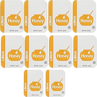 Honey Packets – 10 Single Serve 0.5 oz Cups | 100% Pure Raw Honey | Portion Control for Tea, Coffee, Breakfast | Travel Size | Foodservice | Hotels | Restaurants | Kosher | Gluten-Free.
