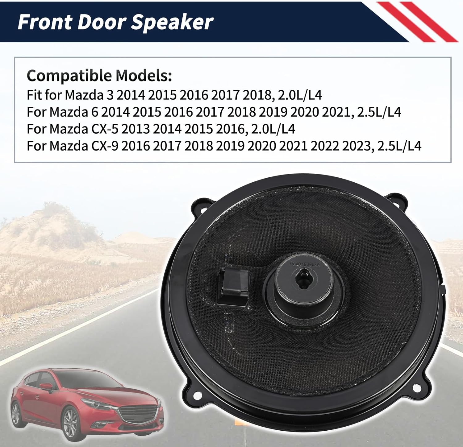 ‎KD45-66-A60 Front Door Speaker 9'' Fit for Mazda 3 2014-2018 for Mazda 6 2014-2021 for Mazda CX-5 2013-2016 for Mazda CX-9 2016-2023