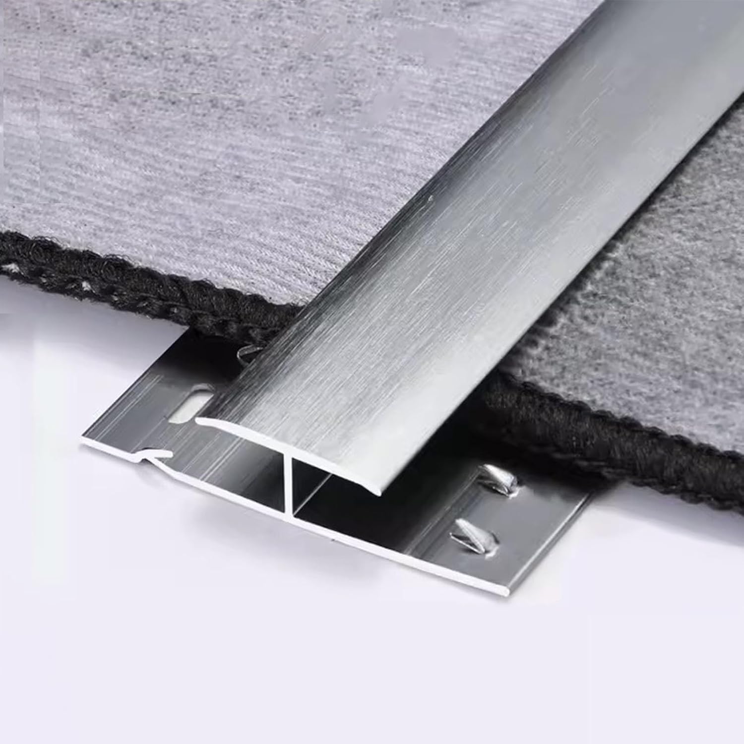 Aluminum Carpet Transition Strips with Teeth for Doorways, Extra Wide Trim Bar for Home Office School Hotel