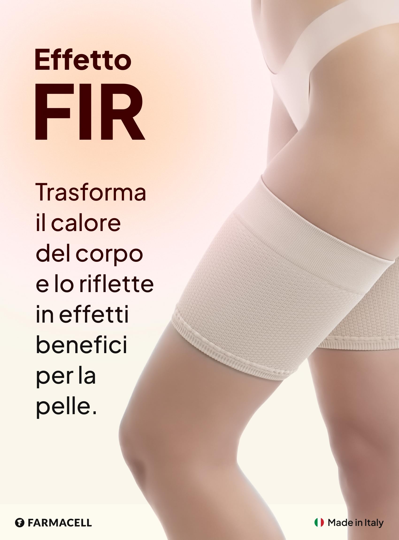 FarmaCell Fasce Antisfregamento Cosce, Anticellulite Massaggianti con Effetto FIR, Made in Italy, 1101