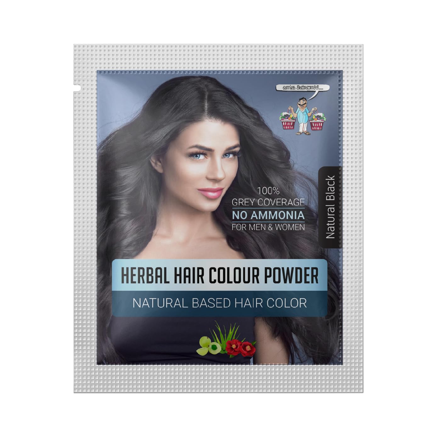 Vanga Annachi Herbal Hair Colour Powder (Natural Black) | 100% Grey Coverage & No Ammonia | Natural Based Hair Color For Men & Women Powered by Henna 100 gms (Pack of 5)-image-41
