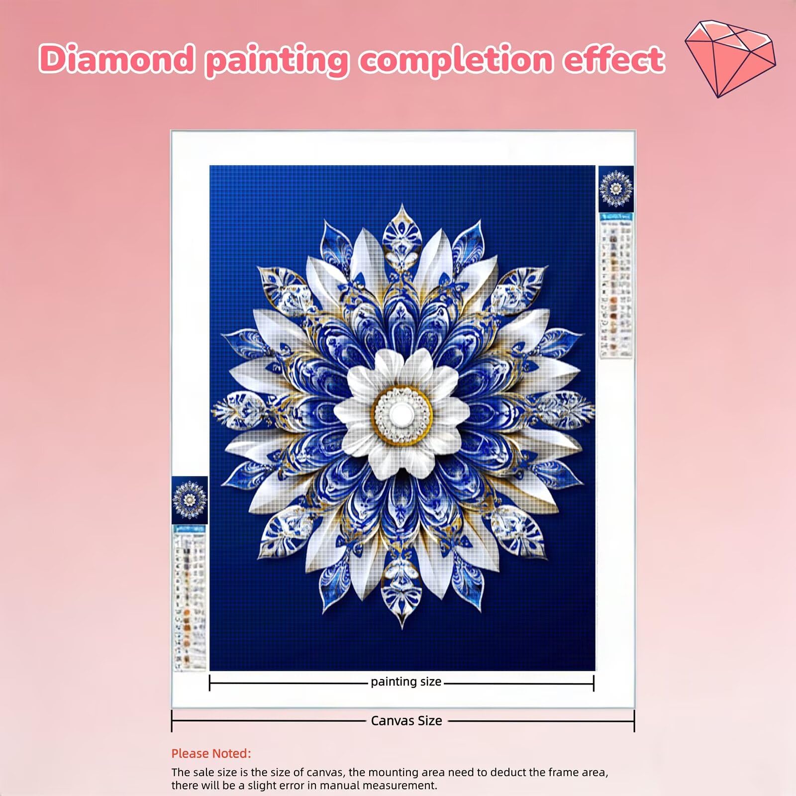 Malowanie diamentami 5D, mandala, kwiaty, kamienie do samodzielnego wykonania, kamienie szlachetne, dla dzieci, kreatywna mozaika, zestaw do majsterkowania, do dekoracji domu, na ścianę, prezent, 100