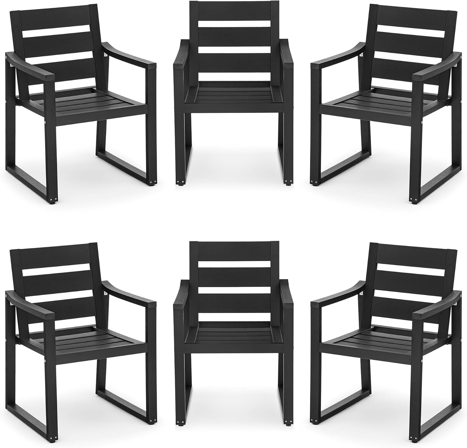 Cozyman HDPS Outdoor Dining Chairs Set of 6, 350LBS, Patio