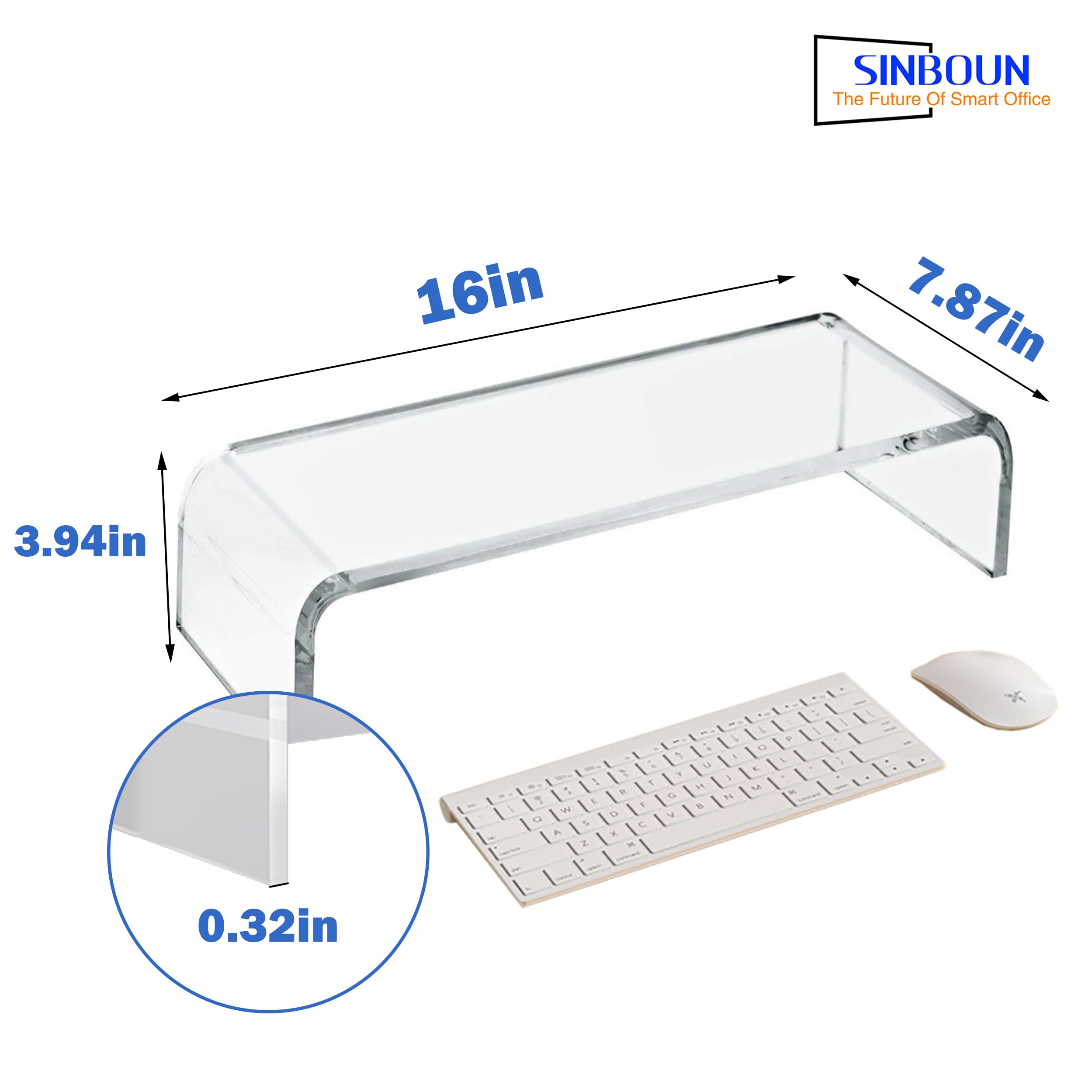 Snapklik.com : Acrylic Monitor Stand Riser Clear Computer Monitor Stand ...