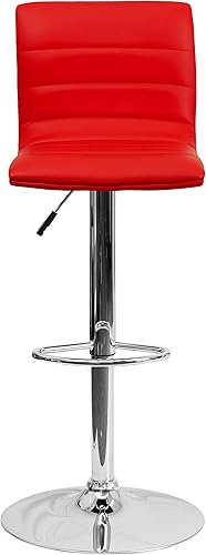 Miniatura 45 de Flash Funiture silla de bar ajustable con base cromada, Vinilo, Negro Negro -,Blanco,Marrón,Borgoña,Verde,Gris,Naranja,Púrpura,Rojo