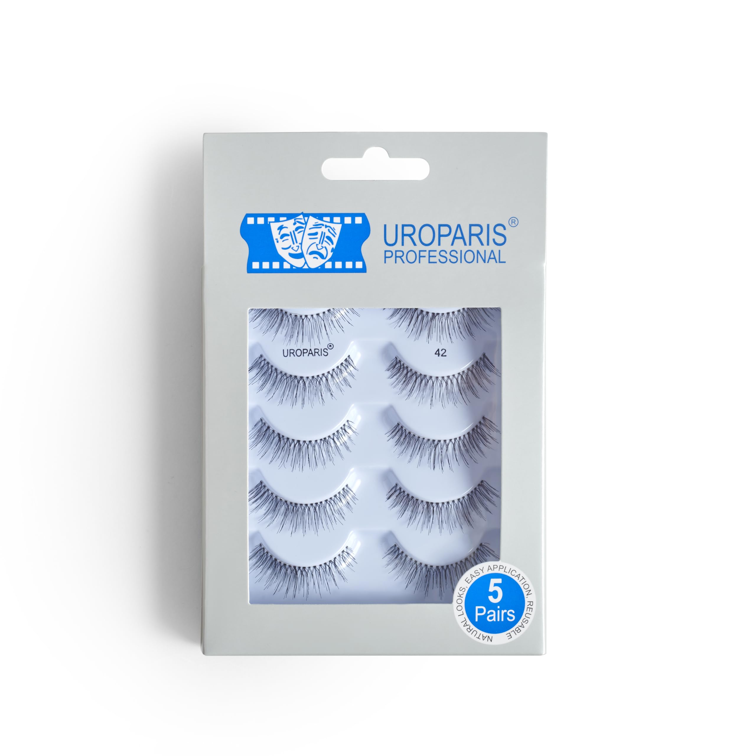 Uroparis 42 Eyelashes for Women | Tapered Handmade, Volumizing & Lightweight False Lashes with Premium Virgin Hair (Black) - Pack of 5-picture-14