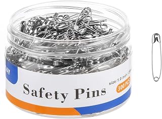 A DAY Small Safety Pins 1 Inch (26mm) Size 0, 300 Count Nickel Finish - Rust-Resistant for Sewing, Quilting & Crafts