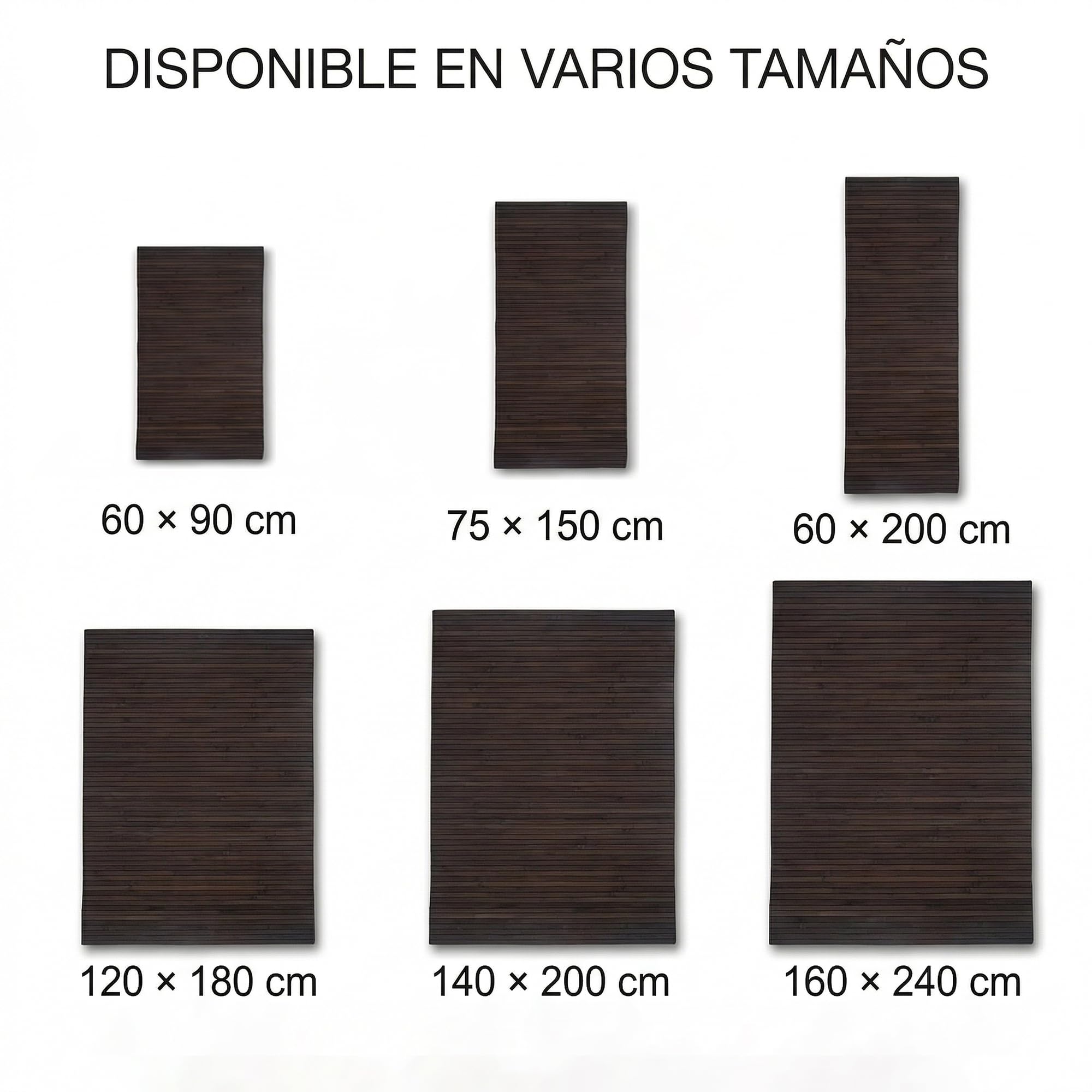 MANEMI Alfombra BAMBÚ Antideslizante, Alta Resistencia, para Interior y Exterior. 140x200cm