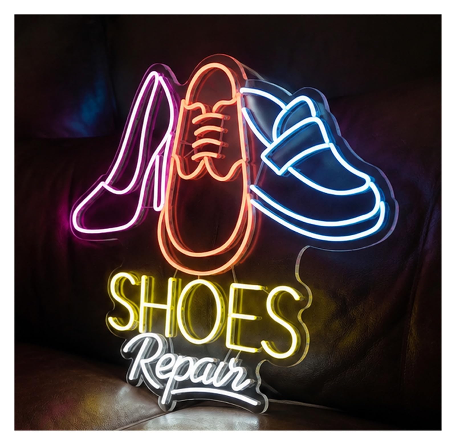 Decoración Lámparas Reparación De Zapatos Letrero Neón | Cartel Comercial De Zapatería, Reparación De Calzado, Zapatería, 55cm