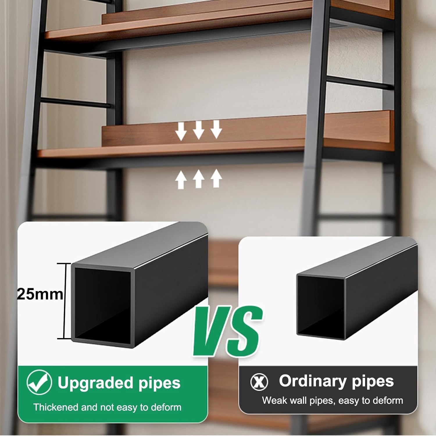 5 Tier Standing Baker's Racks, Microwave Stands, Kitchen Storage Shelves, Metal Ladder Rack with Cabinets for Bedroom, Living Room, Kitchen