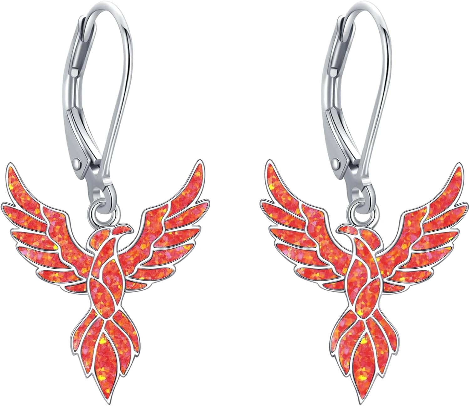 Phoenix/Horse/Flower of Life/Hummingbird/Butterfly/Dove Earrings Sterling Silver Opal/Turquoise Aniaml Dangle Drop Earring Aniaml Jewelry Gifts for Women