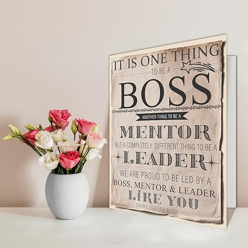 Miniatura 4 de Qiliji Tarjeta de cumpleaños retro para hombres y mujeres, divertido regalo del día del jefe, tarjeta del día del jefe grande, tarjetas de