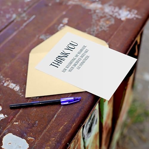 Miniatura 6 de Tarjeta de agradecimiento divertida, tarjeta de agradecimiento, tarjeta de agradecimiento individual con sobre, 4.25 x 5.5, interior en blanco,